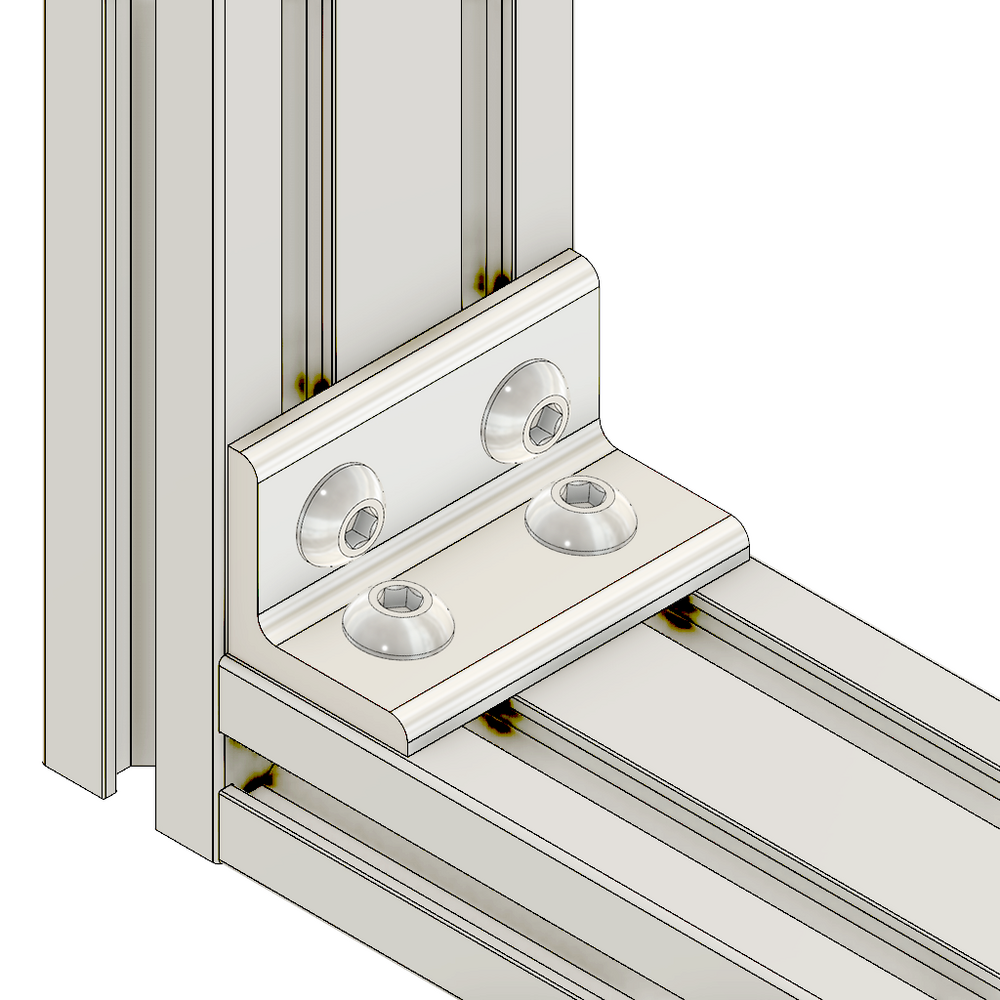 40-543-1 MODULAR SOLUTIONS ANGLE BRACKET<br>30MM TALL X 60MM WIDE W/ HARDWARE